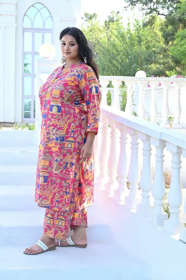 Pink_Cotton_Premium_&_Elegant_Kurta_&_Pant_Set_For_Women