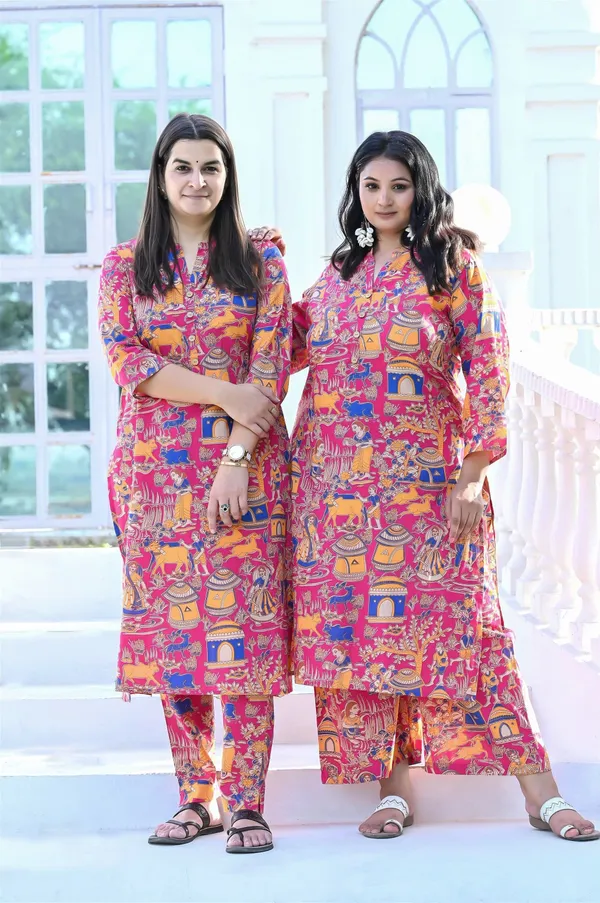 Pink_Cotton_Premium_&_Elegant_Kurta_&_Pant_Set_For_Women