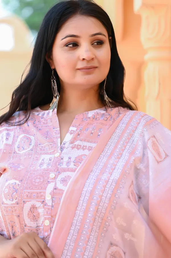 Peach_Cotton_Premium_&_Elegant_Kurta_&_Pant_Set_For_Women