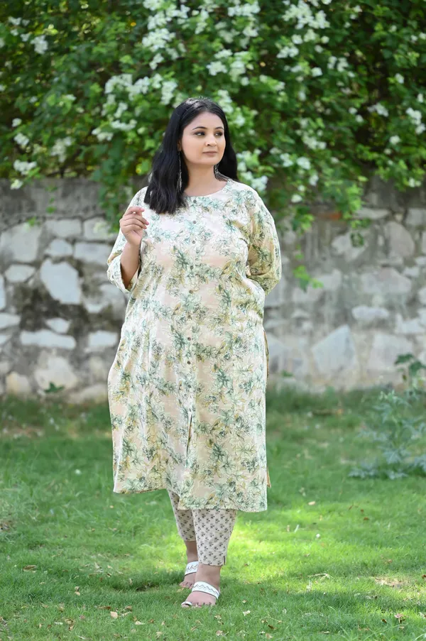 Peach_Cotton_Premium_&_Elegant_Kurta_&_Pant_Set_For_Women