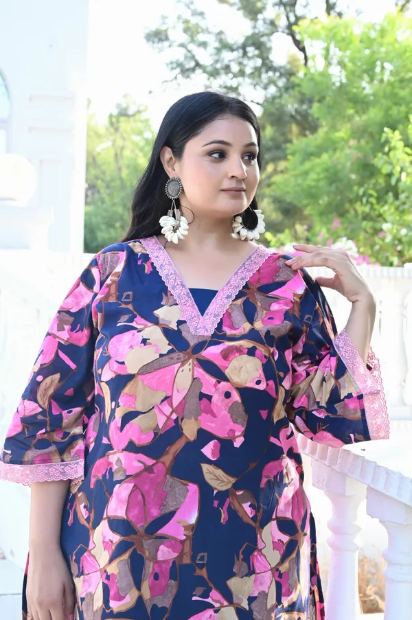 Navy_Blue_Cotton_Premium_&_Elegant_Kurta_&_Pant_Set_For_Women