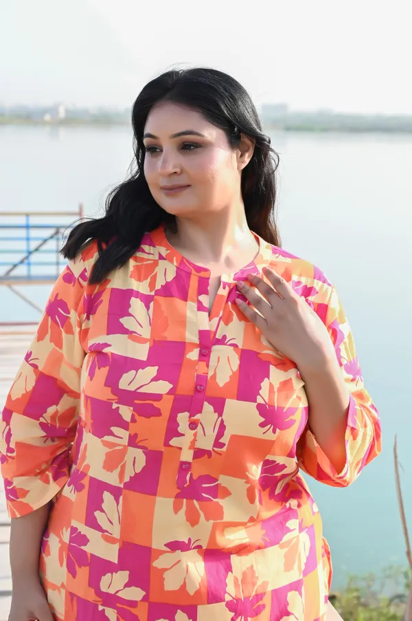 Pink_Orange_Cotton_Premium_&_Elegant_Kurta_&_Pant_Set_For_Women