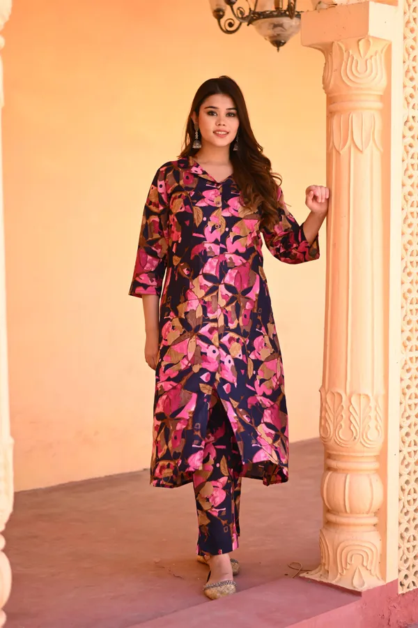 Navy_Blue_Cotton_Premium_&_Elegant_Kurta_&_Pant_Set_For_Women