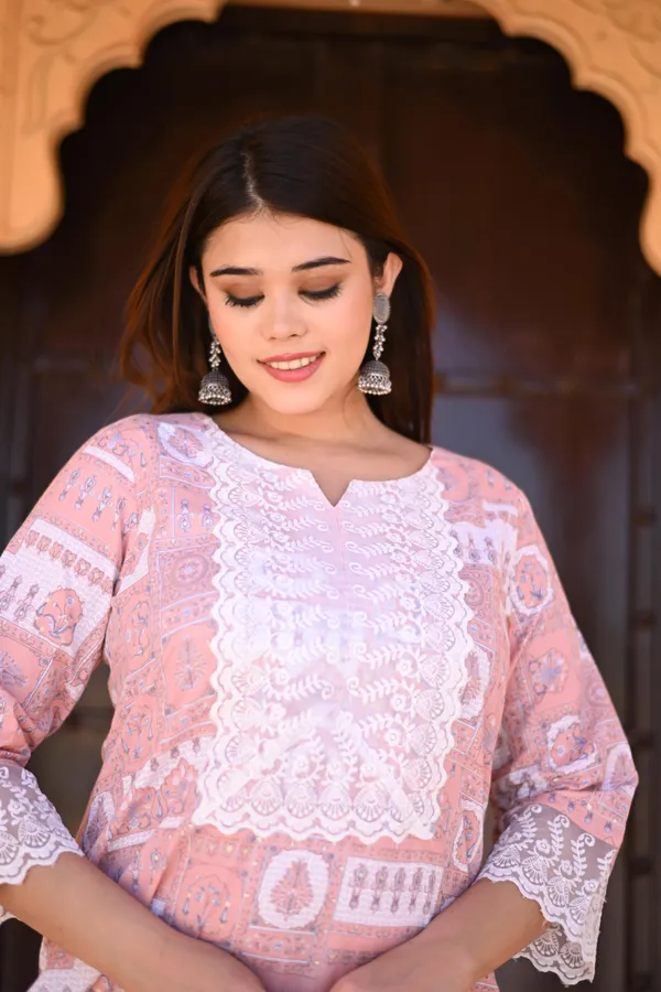 Peach_Cotton_Premium_&_Elegant_Kurta_&_Pant_Set_For_Women