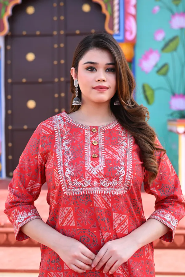 Red_Muslin_Premium_&_Elegant_Kurta_&_Pant_Set_For_Women