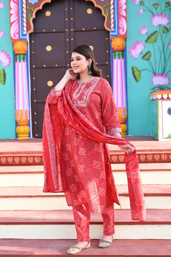 Red_Muslin_Premium_&_Elegant_Kurta_&_Pant_Set_For_Women