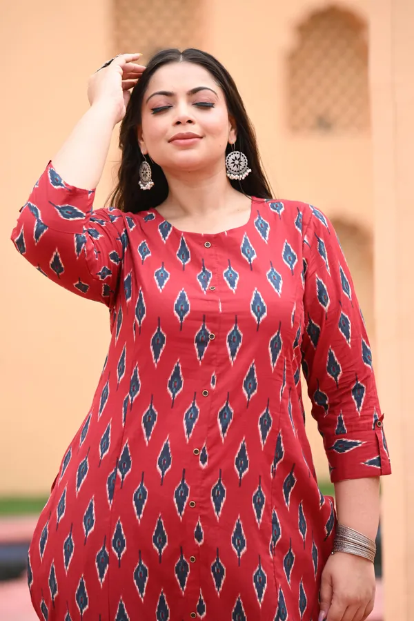 Maroon_Cotton_Premium_&_Elegant_Kurta_For_Women