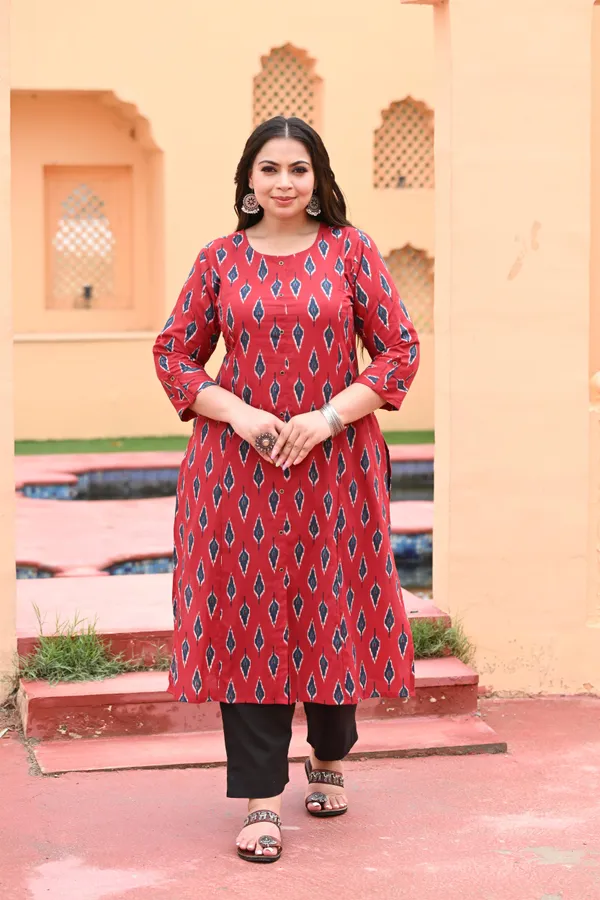 Maroon_Cotton_Premium_&_Elegant_Kurta_For_Women