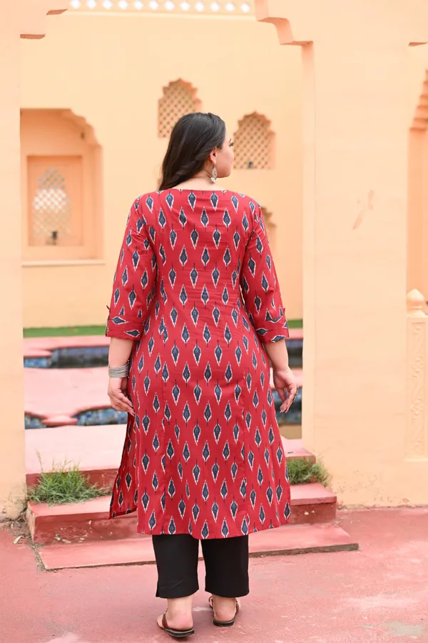 Maroon_Cotton_Premium_&_Elegant_Kurta_For_Women