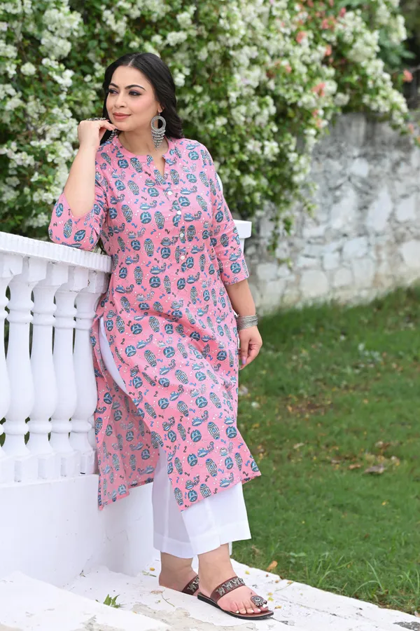 Pink_Cotton_Premium_&_Elegant_Kurta_For_Women