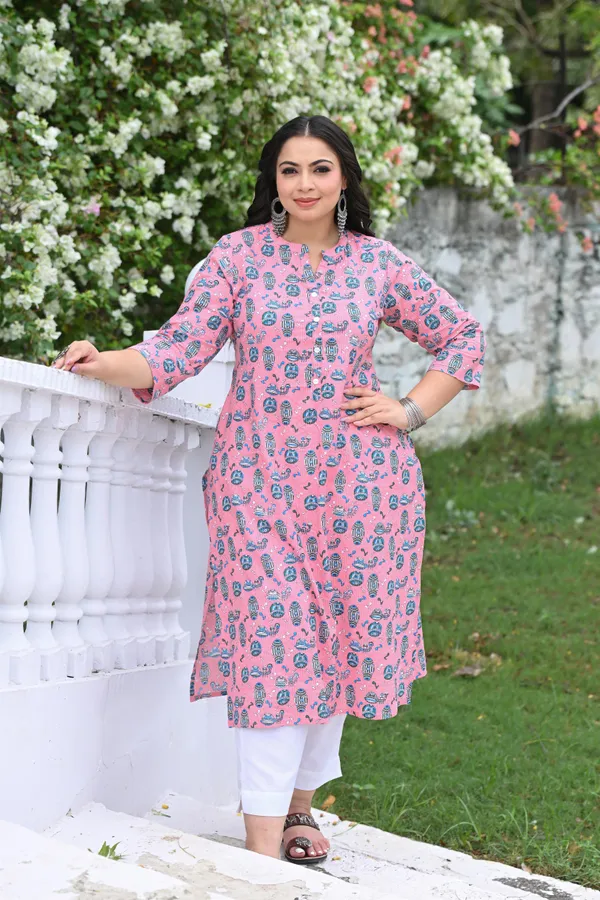 Pink_Cotton_Premium_&_Elegant_Kurta_For_Women