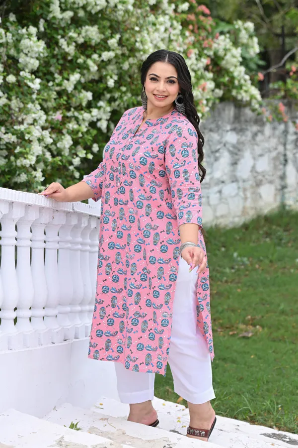 Pink_Cotton_Premium_&_Elegant_Kurta_For_Women