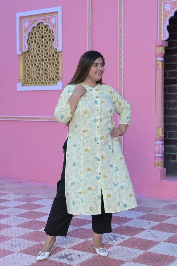 Lemon_Rayon_Premium_&_Elegant_Kurta_For_Women
