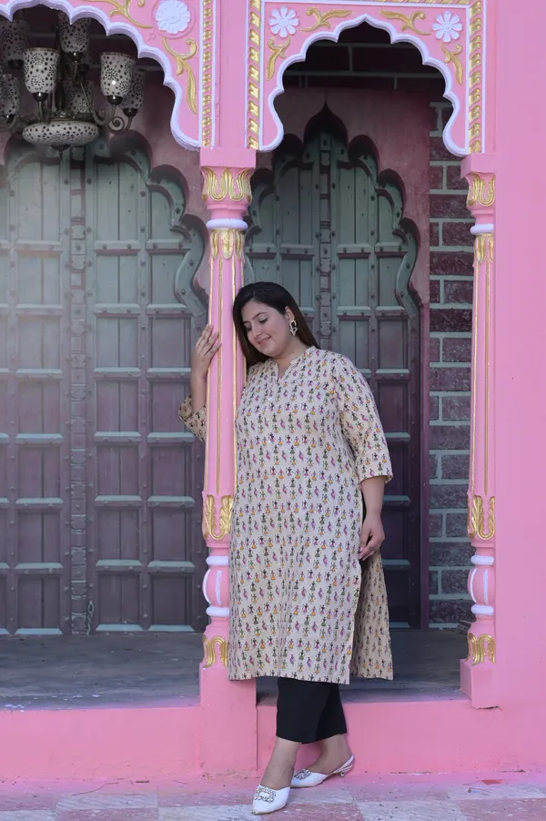 Cream_Cotton_Premium_&_Elegant_Kurta_For_Women