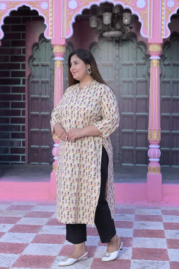 Cream_Cotton_Premium_&_Elegant_Kurta_For_Women