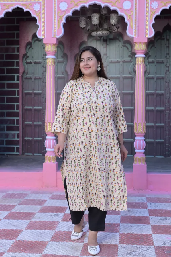 Cream_Cotton_Premium_&_Elegant_Kurta_For_Women