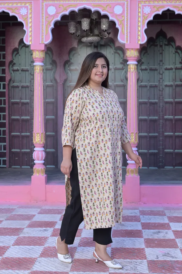 Cream_Cotton_Premium_&_Elegant_Kurta_For_Women