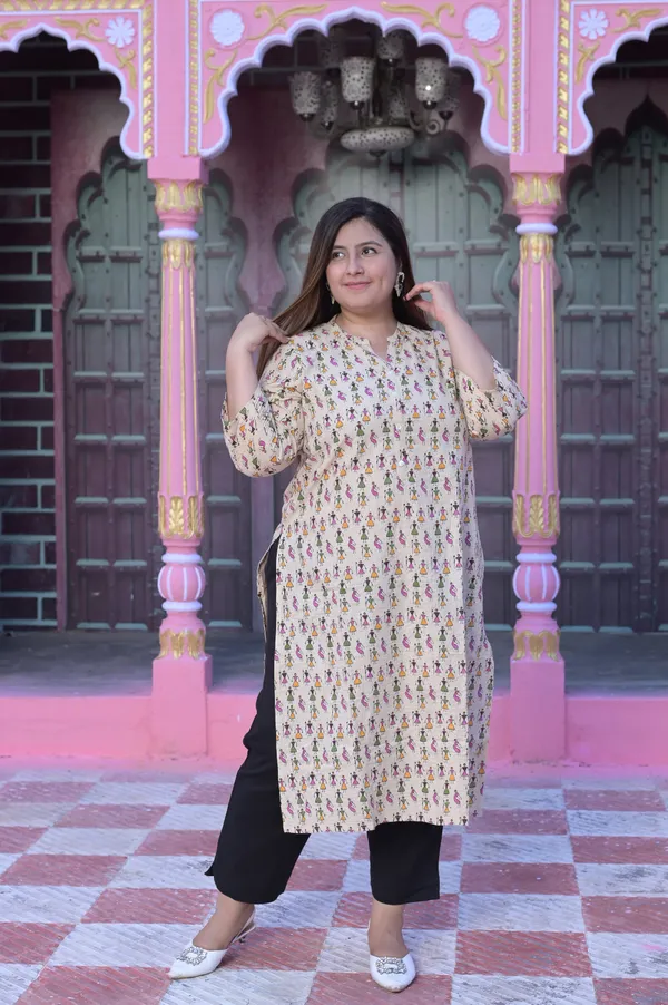 Cream_Cotton_Premium_&_Elegant_Kurta_For_Women