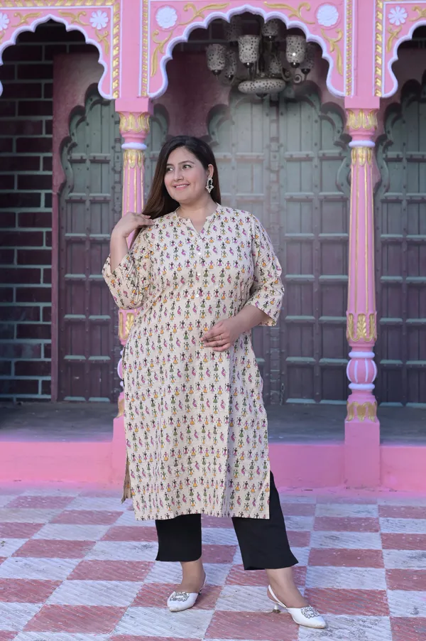 Cream_Cotton_Premium_&_Elegant_Kurta_For_Women