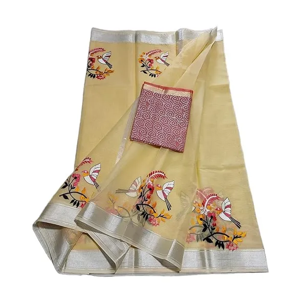 Women's_Kota_Doria_Embroidered_Saree_with_Contrast_Bloiuse