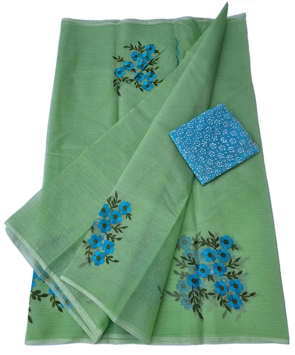 Women's_Kota_Doria_Cotton_Saree_With_Floral_Embroidery_Designe_with_Extra_Contrast_Blouse_(M.I.R.Z.A.)_1TSES9f