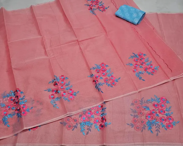 Women's_Kota_Doria_Cotton_Saree_With_Floral_Embroidery_Designe_with_Extra_Contrast_Blouse_(M.I.R.Z.A.)_1TSES9f