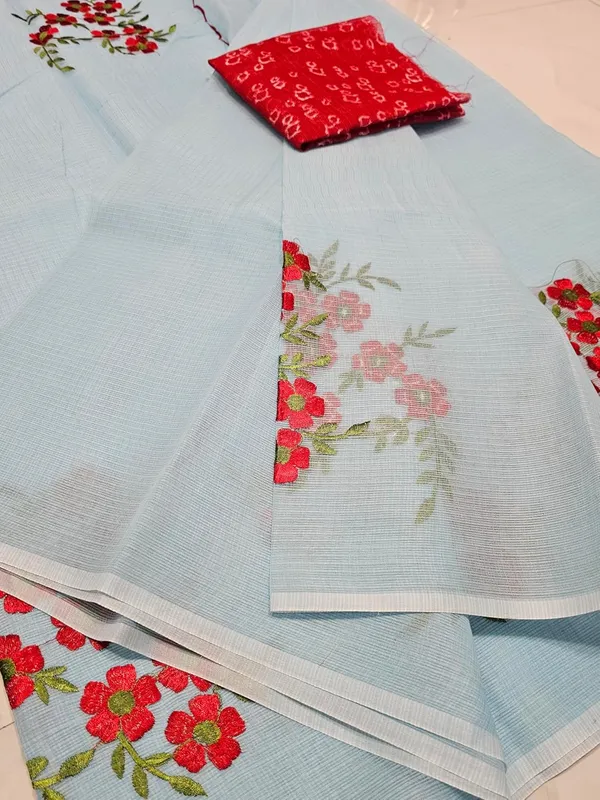 Women's_Kota_Doria_Cotton_Saree_With_Floral_Embroidery_Designe_with_Extra_Contrast_Blouse_(M.I.R.Z.A.)_1TSES9f