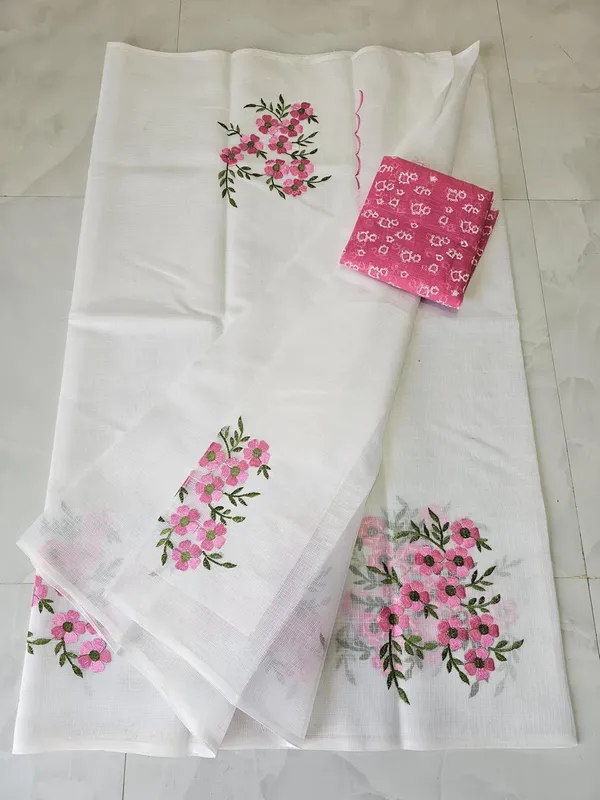 Women's_Kota_Doria_Cotton_Saree_With_Floral_Embroidery_Designe_with_Extra_Contrast_Blouse_(M.I.R.Z.A.)_1TSES9f
