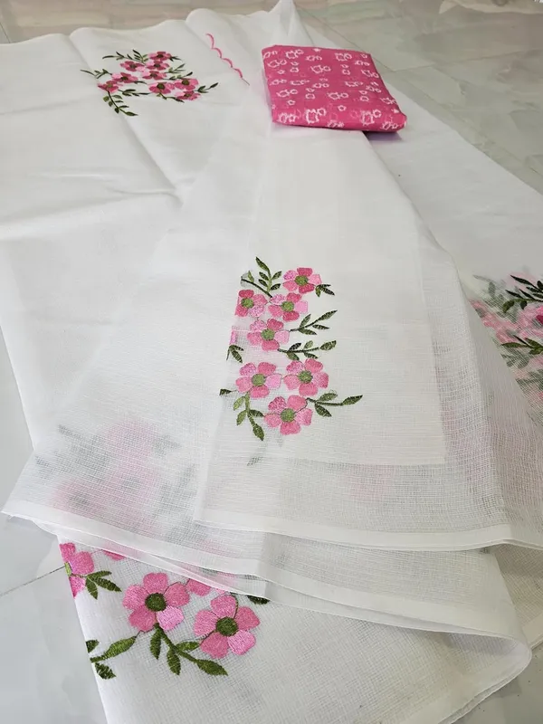 Women's_Kota_Doria_Cotton_Saree_With_Floral_Embroidery_Designe_with_Extra_Contrast_Blouse_(M.I.R.Z.A.)_1TSES9f