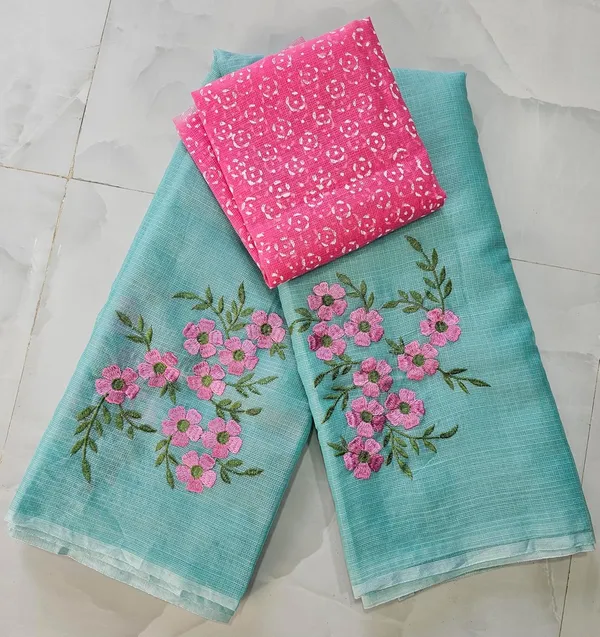 Women's_Kota_Doria_Cotton_Saree_With_Floral_Embroidery_Designe_with_Extra_Contrast_Blouse_(M.I.R.Z.A.)_1TSES9f