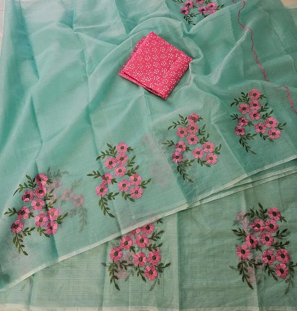 Women's_Kota_Doria_Cotton_Saree_With_Floral_Embroidery_Designe_with_Extra_Contrast_Blouse_(M.I.R.Z.A.)_1TSES9f