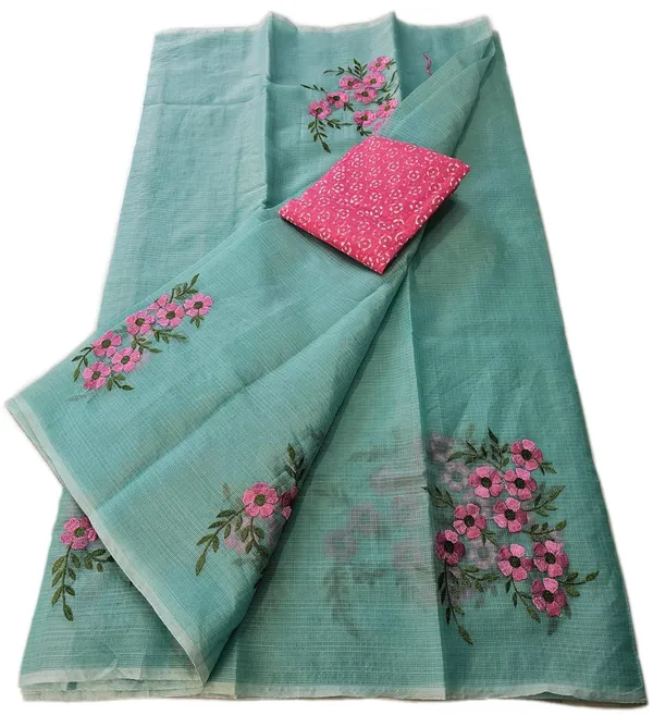 Women's_Kota_Doria_Cotton_Saree_With_Floral_Embroidery_Designe_with_Extra_Contrast_Blouse_(M.I.R.Z.A.)_1TSES9f