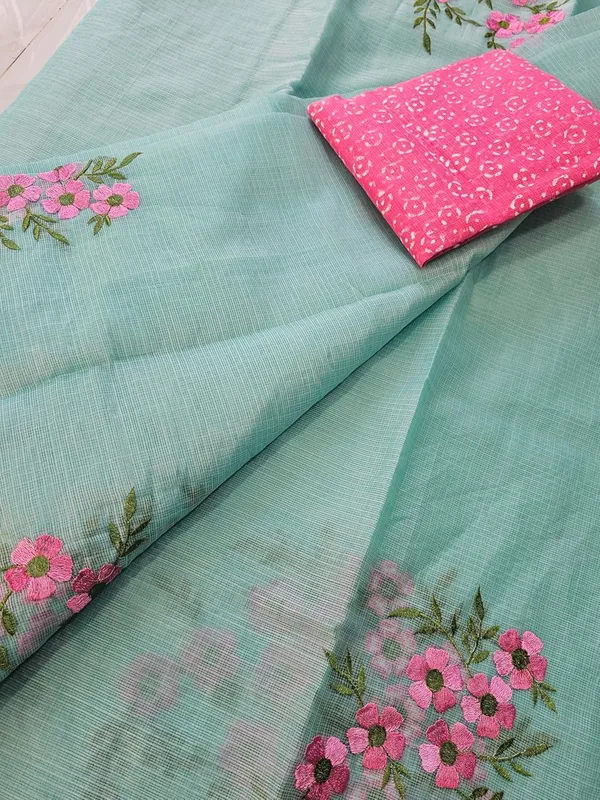 Women's_Kota_Doria_Cotton_Saree_With_Floral_Embroidery_Designe_with_Extra_Contrast_Blouse_(M.I.R.Z.A.)_1TSES9f