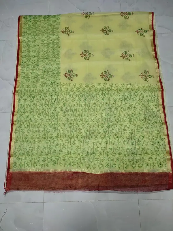 Women's_Kota_Doria_Block_Printed_Saree_with_Self_Blouse