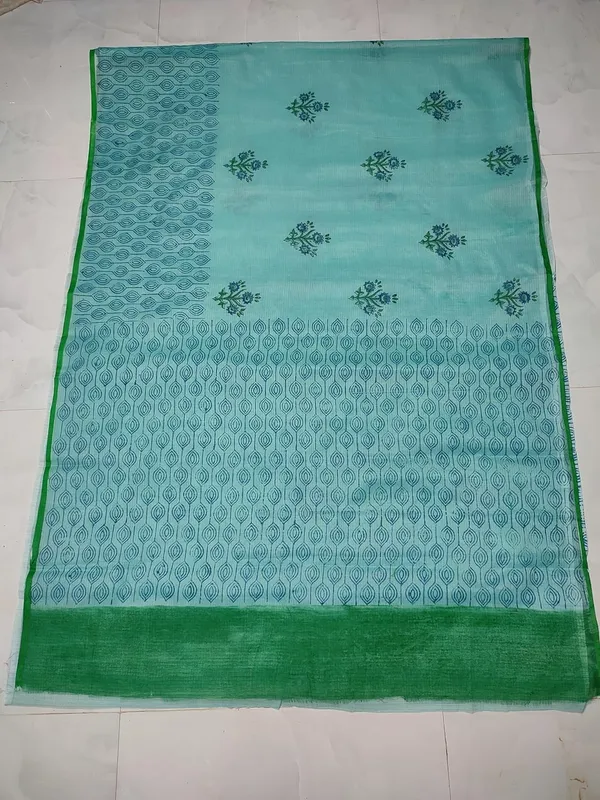 Women's_Kota_Doria_Block_Printed_Saree_with_Self_Blouse