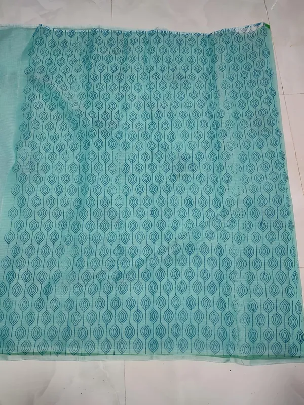 Women's_Kota_Doria_Block_Printed_Saree_with_Self_Blouse