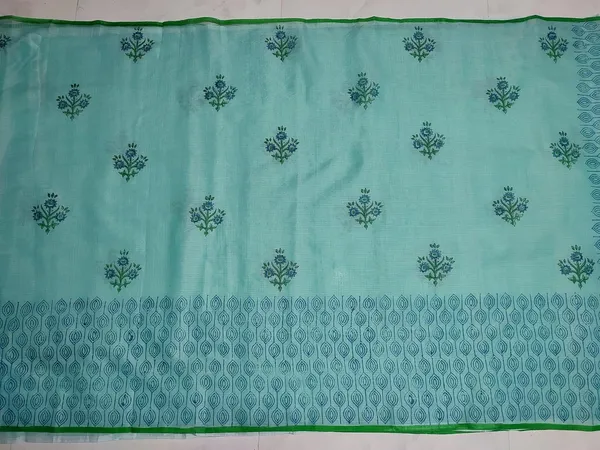 Women's_Kota_Doria_Block_Printed_Saree_with_Self_Blouse