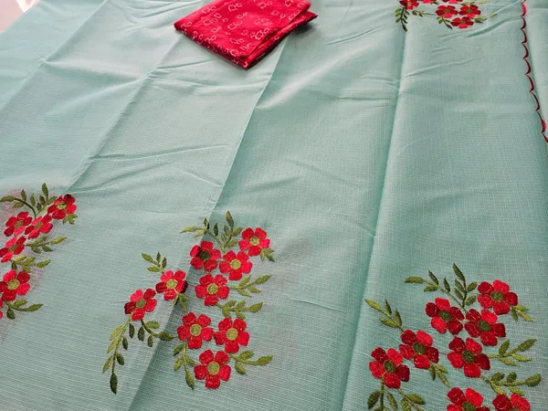 Women's_Kota_Doria_Cotton_Saree_With_Floral_Embroidery_Designe_with_Extra_Contrast_Blouse_(M.I.R.Z.A.)_1TSES9f