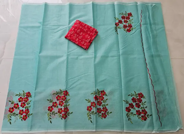 Women's_Kota_Doria_Cotton_Saree_With_Floral_Embroidery_Designe_with_Extra_Contrast_Blouse_(M.I.R.Z.A.)_1TSES9f