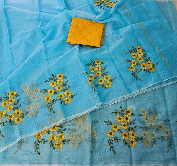 Women's_Kota_Doria_Cotton_Saree_With_Floral_Embroidery_Designe_with_Extra_Contrast_Blouse_(M.I.R.Z.A.)_1TSES9f