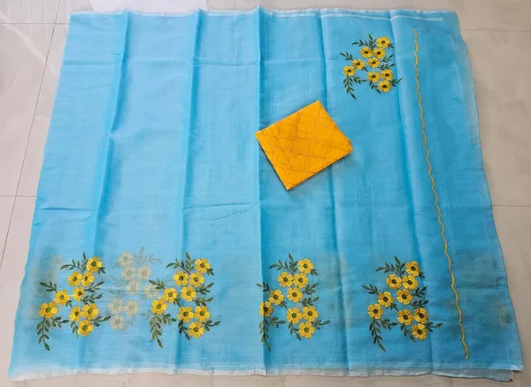 Women's_Kota_Doria_Cotton_Saree_With_Floral_Embroidery_Designe_with_Extra_Contrast_Blouse_(M.I.R.Z.A.)_1TSES9f