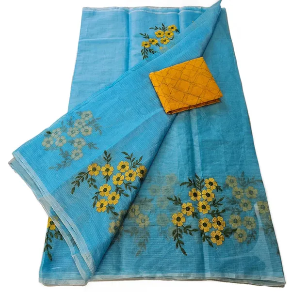 Women's_Kota_Doria_Cotton_Saree_With_Floral_Embroidery_Designe_with_Extra_Contrast_Blouse_(M.I.R.Z.A.)_1TSES9f