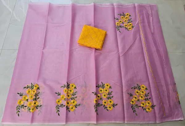 Women's_Kota_Doria_Cotton_Saree_With_Floral_Embroidery_Designe_with_Extra_Contrast_Blouse_(M.I.R.Z.A.)_1TSES9f