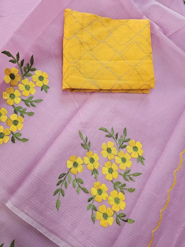Women's_Kota_Doria_Cotton_Saree_With_Floral_Embroidery_Designe_with_Extra_Contrast_Blouse_(M.I.R.Z.A.)_1TSES9f