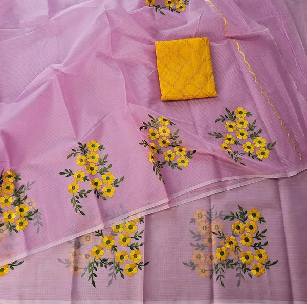 Women's_Kota_Doria_Cotton_Saree_With_Floral_Embroidery_Designe_with_Extra_Contrast_Blouse_(M.I.R.Z.A.)_1TSES9f