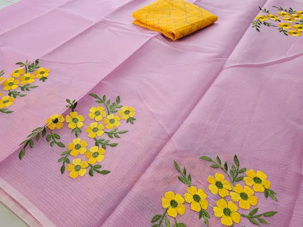 Women's_Kota_Doria_Cotton_Saree_With_Floral_Embroidery_Designe_with_Extra_Contrast_Blouse_(M.I.R.Z.A.)_1TSES9f