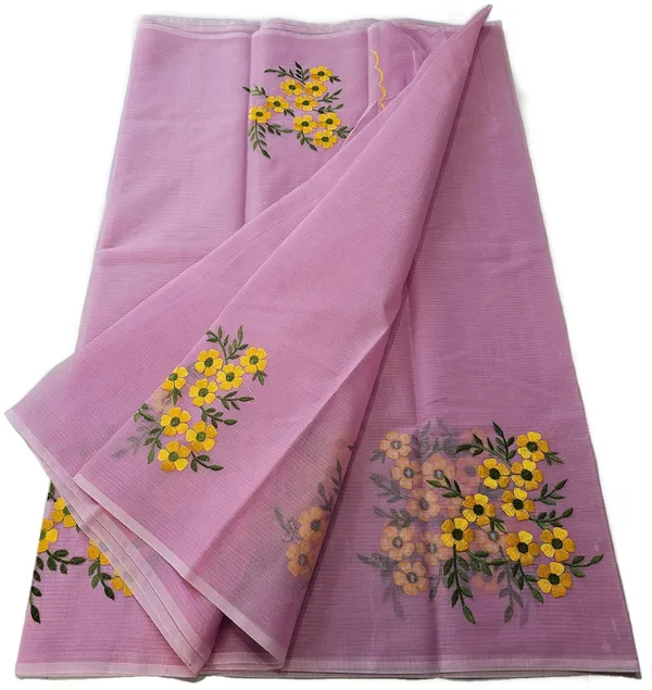 Women's_Kota_Doria_Cotton_Saree_With_Floral_Embroidery_Designe_with_Extra_Contrast_Blouse_(M.I.R.Z.A.)_1TSES9f