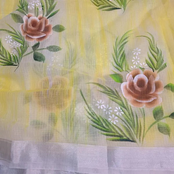 Kota_Doria_Cotton_BLend_Hand_Brush_Painted_Handicraft_Saree_With_Stunnig_Floral_Motifs_(M.I.R.Z.A._Corp.)