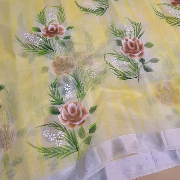 Kota_Doria_Cotton_BLend_Hand_Brush_Painted_Handicraft_Saree_With_Stunnig_Floral_Motifs_(M.I.R.Z.A._Corp.)