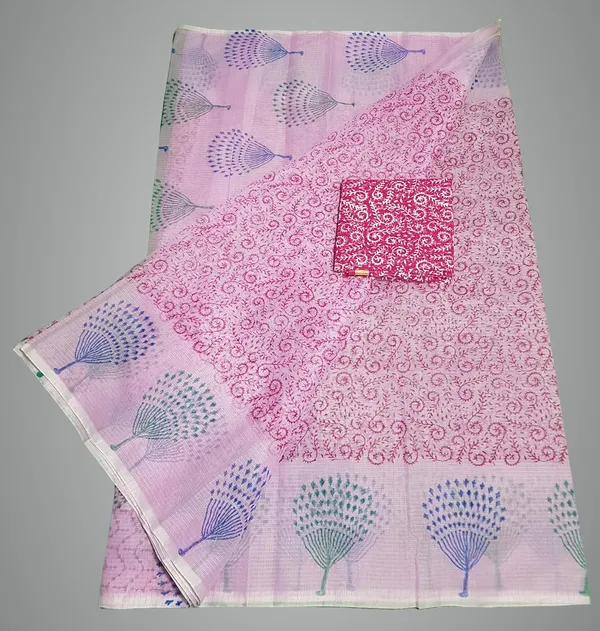 Women's_Kota_Doria_Cotton_block_Printed_Saree_With_Unstitched_Blouse_Piece